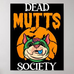 Lustiger Zombie-Hundefreund-Hirn-Halloween-Hund Poster