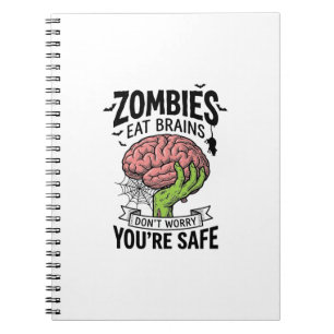 Lustiger Zombie Isst Gehirne Du Bist Sicher Hallow Notizblock