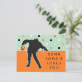 Lustiger Zombie Postkarte (Stehend Vorderseite)