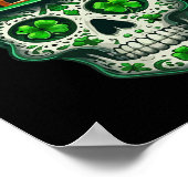 Lustiger Zuckerschädel St. Patrick's Day Of Dead L Poster (Ecke)