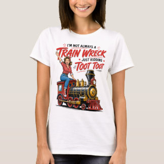 Lustiger Zugunfall Humor Eisenbahn T-Shirt