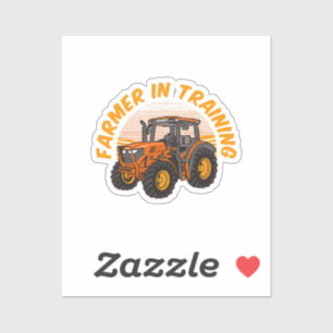 Lustiger zukünftiger Bauer in Ausbildung Traktor L Aufkleber