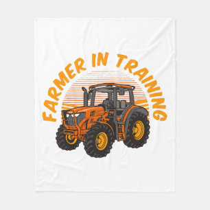 Lustiger zukünftiger Bauer in Ausbildung Traktor L Fleecedecke