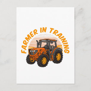 Lustiger zukünftiger Bauer in Ausbildung Traktor L Postkarte