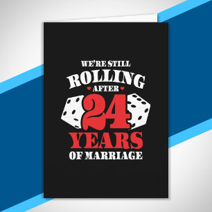 Lustiges 24. Hochzeitstag Paare seit 24 Jahren ver Karte