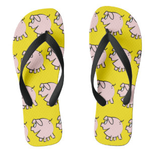 Lustiges 3 Cartoon-Schwein Farbauswahl Männer Flip Badesandalen