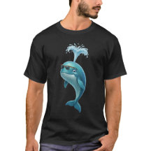 Lustiges 3D Blauwal T-Shirt