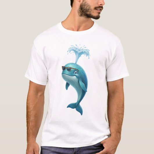 Lustiges 3D Blauwal T-Shirt (Vorderseite)