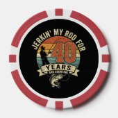 Lustiges 40. Geburtstags-Anglergeschenk Pokerchips (Vorderseite)