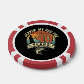 Lustiges 40. Geburtstags-Anglergeschenk Pokerchips (Einzeln)