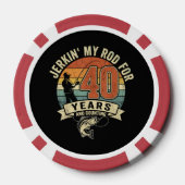 Lustiges 40. Geburtstags-Anglergeschenk Pokerchips (Rückseite)