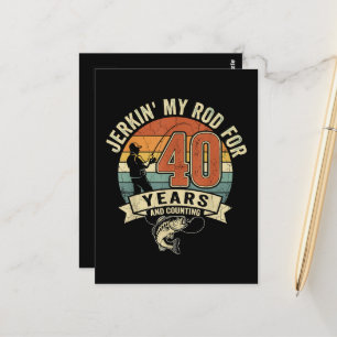 Lustiges 40. Geburtstags-Anglergeschenk Postkarte