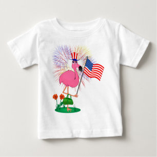 Lustiges 4. des Juli-Flamingo-Shirts Baby T-shirt