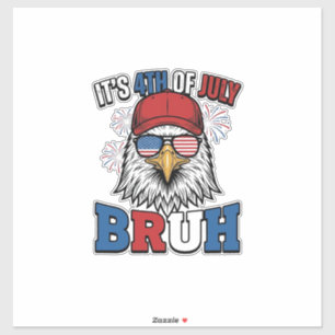 Lustiges 4. Juli-Adler Bruh patriotisches Shirt-De Aufkleber