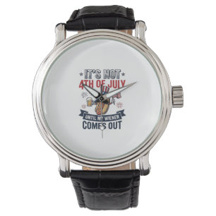 Lustiges 4. Juli Hot Dog Vintage Patriotisches Shi Armbanduhr