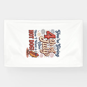 Lustiges 4. Juli Hot Dog Vintage-Shirt-Design_1 Banner