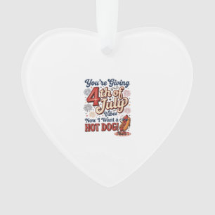 Lustiges 4. Juli Hot Dog Vintage-Shirt-Design_1 Ornament