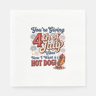 Lustiges 4. Juli Hot Dog Vintage-Shirt-Design_1 Serviette