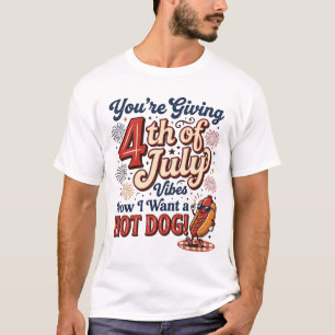 Lustiges 4. Juli Hot Dog Vintage-Shirt-Design_1 T-Shirt