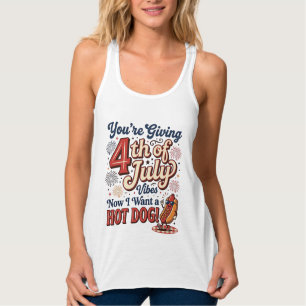 Lustiges 4. Juli Hot Dog Vintage-Shirt-Design_1 Tank Top