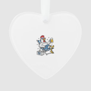 Lustiges 4. Juli Huhn Bier Patriotisches Shirt-Des Ornament