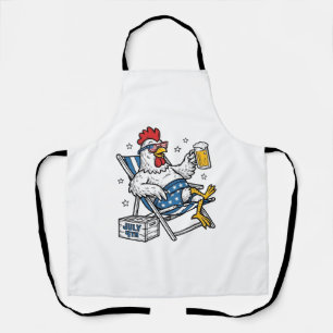 Lustiges 4. Juli Huhn Bier Patriotisches Shirt-Des Schürze