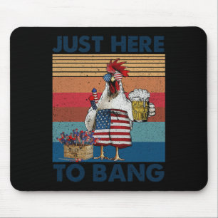 Lustiges 4. Juli, nur hier, um die USA-Flagge Chic Mousepad