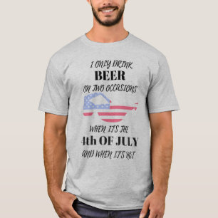 Lustiges 4. von Juli-Shirts trinke ich nur Bier T-Shirt
