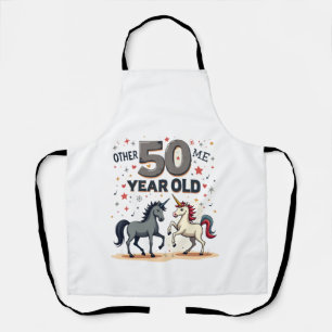 Lustiges 50. Geburtstags-Einhorn-Pferd Vintage-Gra Schürze