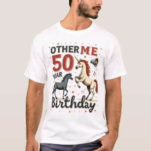 Lustiges 50. Geburtstags-Einhorn-Pferd Vintage-Gra T-Shirt