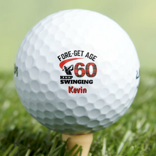 Lustiges 60. Geschenk für Kollegen - Roter Tartan Golfball