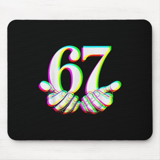 Lustiges 67-Hand-Sechs-Sieben-Meme-Gen-Alpha-Slang Mousepad (Vorne)