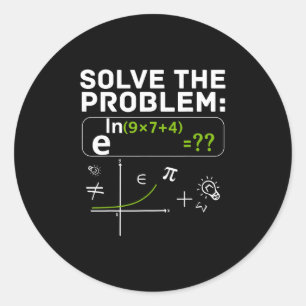 Lustiges 67 Mathe-Meme Löse das Problem Lehrer Für Runder Aufkleber