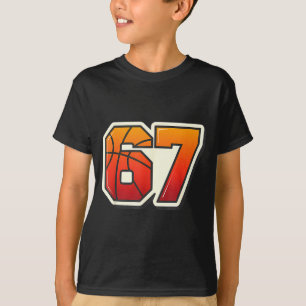Lustiges 67 Meme Basketball Eiscreme-Tropfen Six S T-Shirt