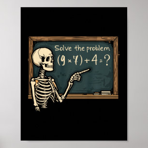 Lustiges 67 Meme Brainrot Scherz Halloween Skelett Poster
