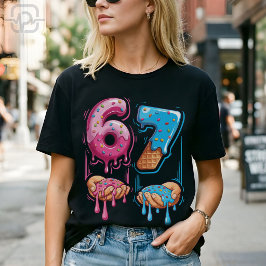 Lustiges 67 Meme Donut Eis Gen Alpha Slang T-Shirt