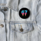 Lustiges 67 Meme Eiscreme-Tropf Six Seven Gen Z Button (Beispiel)