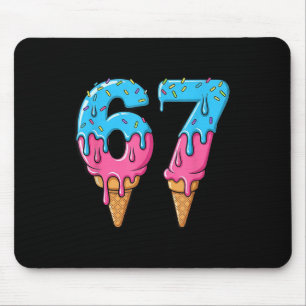 Lustiges 67 Meme Eiscreme-Tropfen Six Seven Gen Z Mousepad