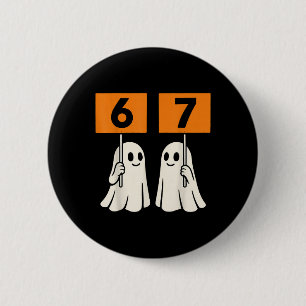 Lustiges 67 Meme Halloween Trend Six Seven Geister Button