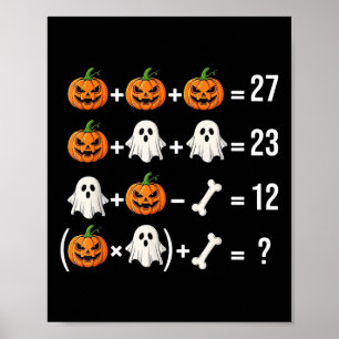 Lustiges 67 Meme-Kürbis-Geist-Mathe-Lehrer-Kostüm Poster