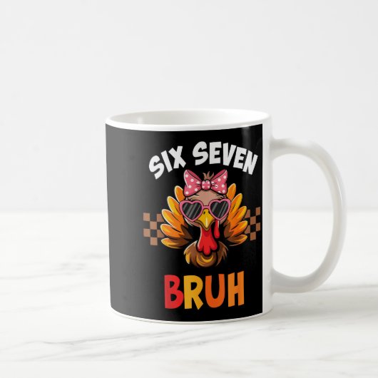Lustiges 67 Meme Sechs Sieben Bruh Ästhetik Kaffeetasse (Rechts)