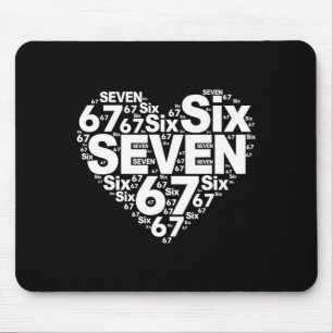 Lustiges 67 Meme Sechs Sieben Herz Passende Paare Mousepad