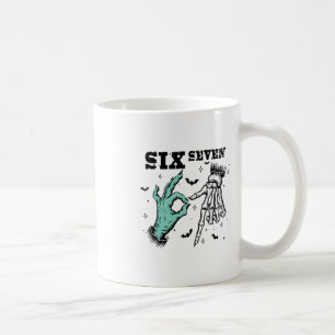 Lustiges 67-Meme-spukiges Skelett Six Seven Gen Al Kaffeetasse