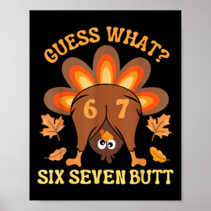 Lustiges 67 Meme Thanksgiving Truthahn Errate Was  Poster