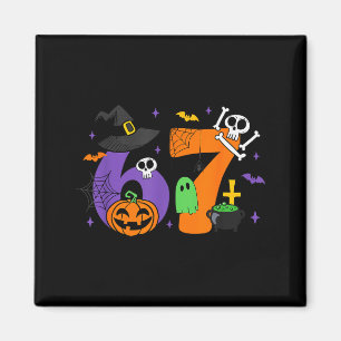 Lustiges 67 Sechs Sieben Halloween-Meme Gen Alpha  Magnet