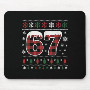 Lustiges 67 Sechs Sieben Meme Brainrot Cringe Weih Mousepad