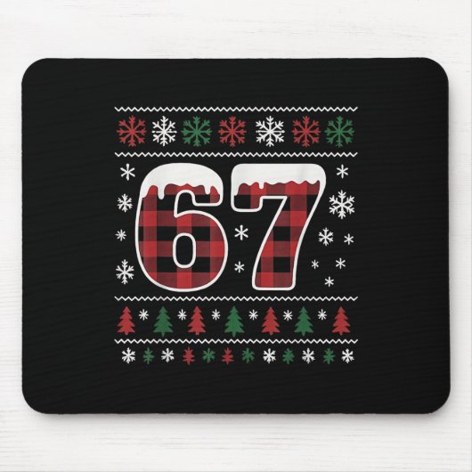 Lustiges 67 Sechs Sieben Meme Brainrot Cringe Weih Mousepad (Vorne)
