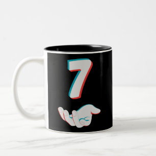 Lustiges 67 Sechs Sieben Meme Paar passend Zweifarbige Tasse