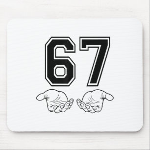 Lustiges 67 Sechs Sieben Meme-Paar passendes Hallo Mousepad