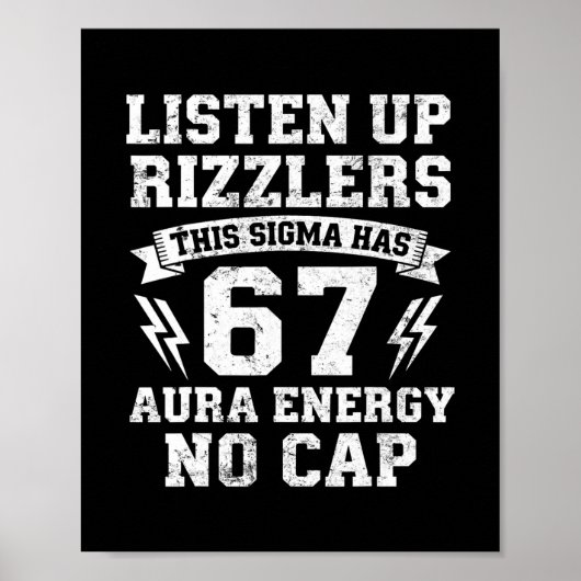 Lustiges 67-Shirt-Meme Sechs Sieben Poster (Vorne)